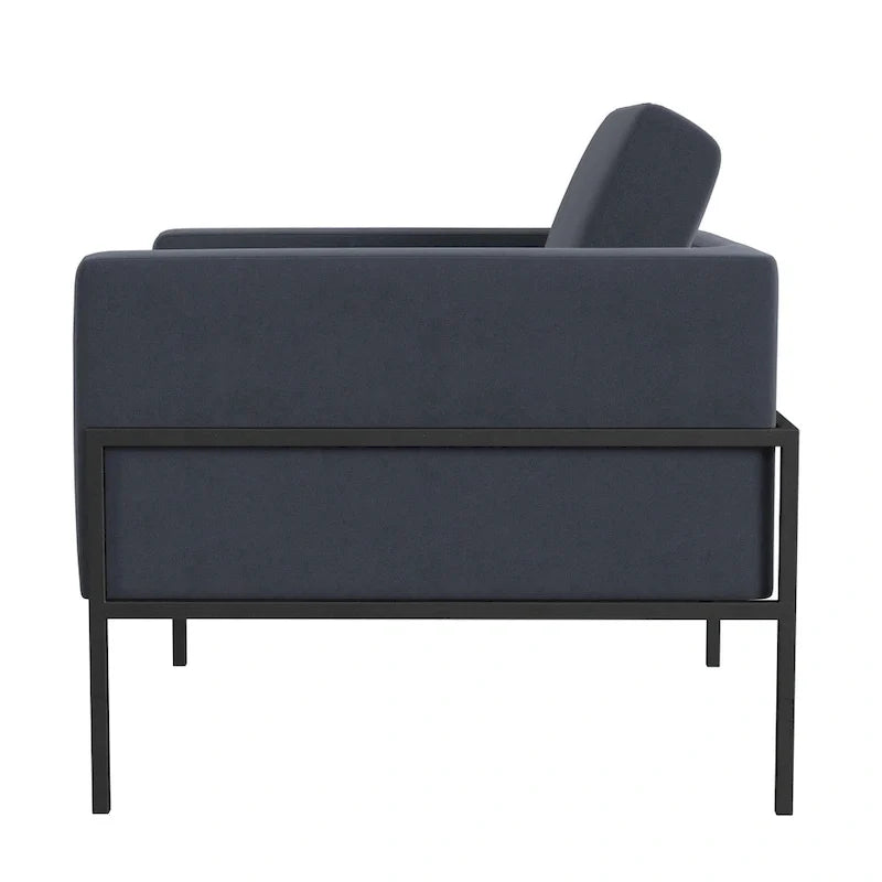 Sillón tapizado moderno HomePop con estructura de metal
