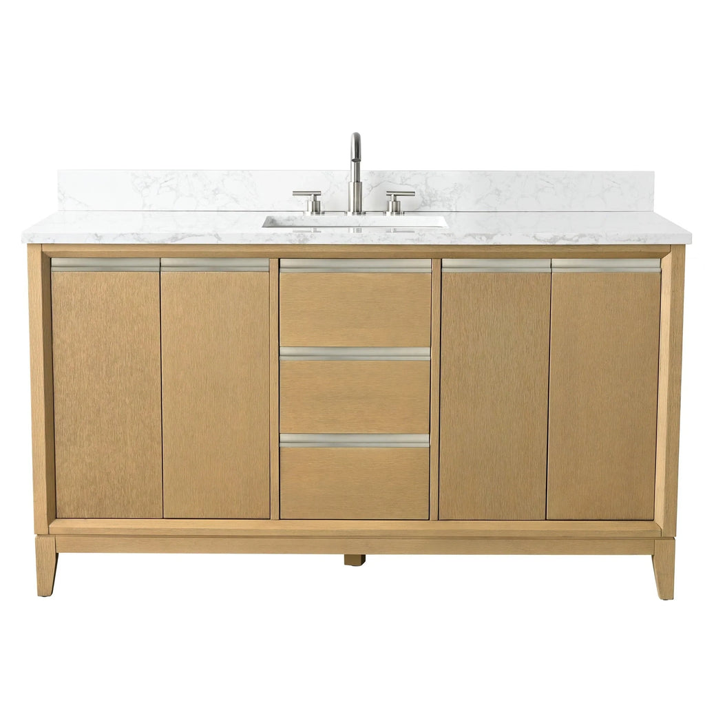 Mueble de baño Vanity Art con lavabo de cerámica y encimera de mármol de ingeniería