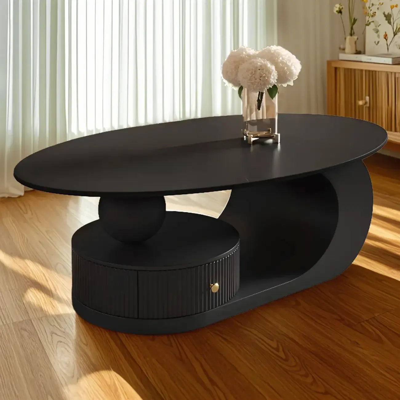Mesa de centro moderna con cubierta de piedra blanca y resistente a los arañazos