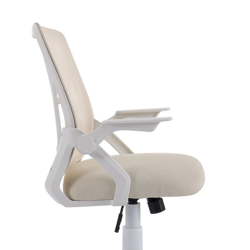 Silla de oficina Javlergo con respaldo medio giratorio y soporte lumbar, silla ergonómica de malla para ordenador con reposabrazos