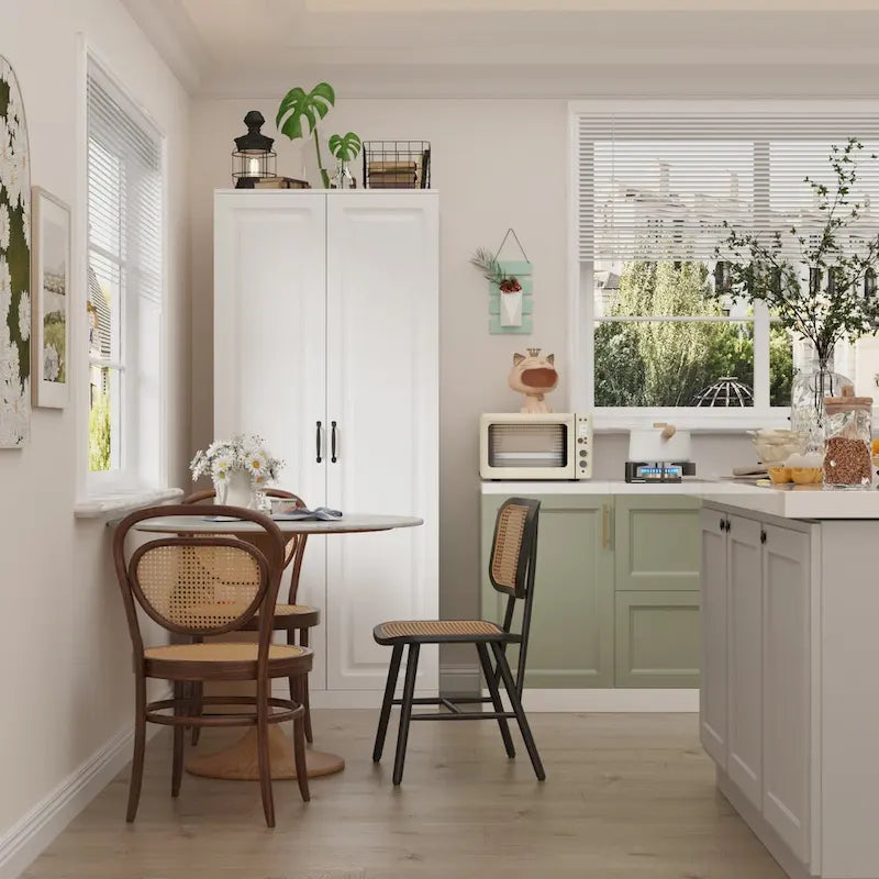 Organizador de cocina versátil: Armario compacto de 31.5" con almacenamiento inteligente