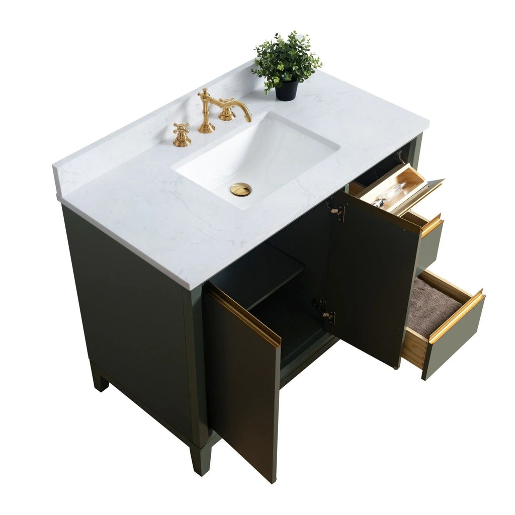 Mueble de baño Vanity Art con lavabo de cerámica y encimera de mármol de ingeniería