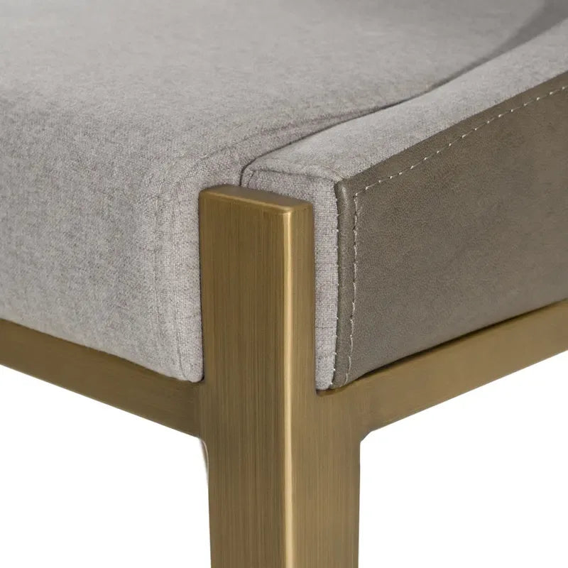 Taburete de mostrador contemporáneo gris y latón Modrest Fairview