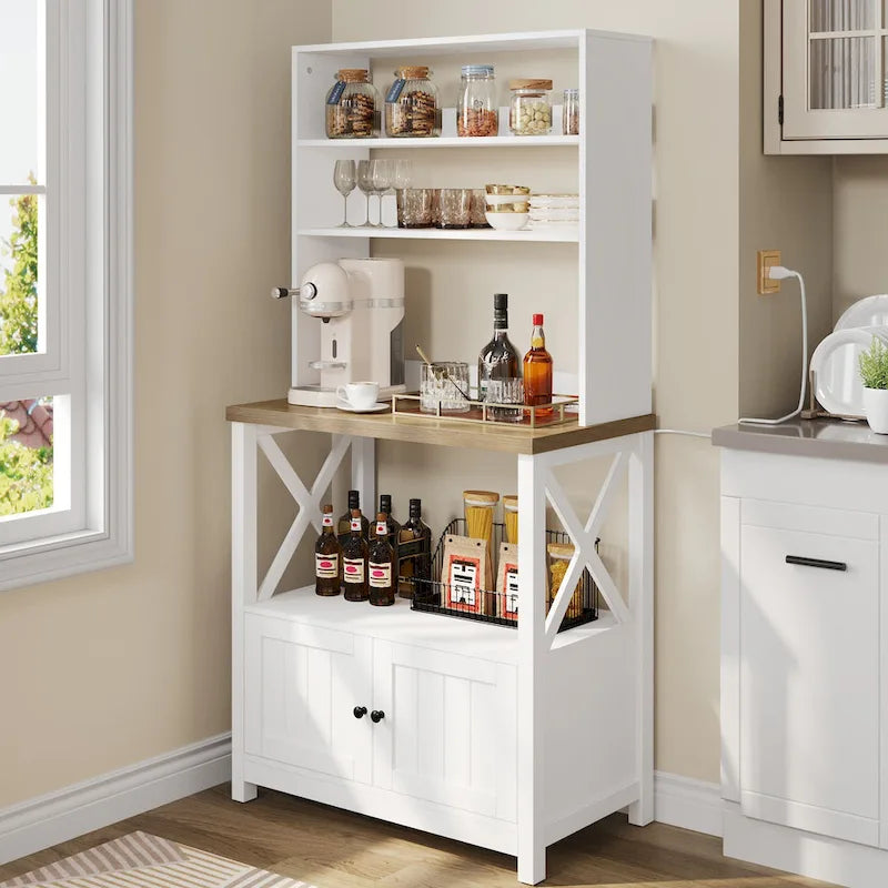 Estantería de cocina Moasis de 5 niveles con estantes de almacenamiento, soporte para microondas, organizador de estantes de cocina