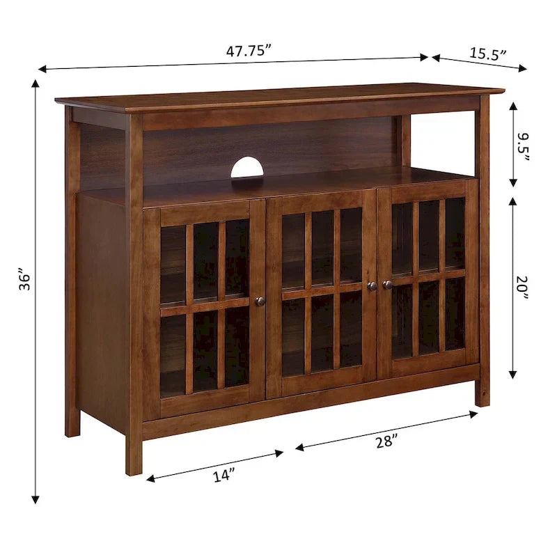 Mueble de TV de Lujo Big Sur de Convenience Concepts con Armarios de Almacenamiento y Estante para Televisores de hasta 55 Pulgadas