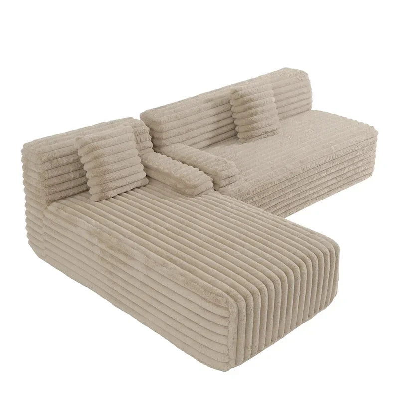 Sofá seccional Cloud, sofá moderno tapizado con 2 cojines, sofá de combinación libre, sofá seccional modular en forma de L