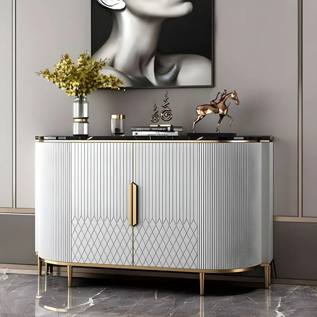 Aparador Glam Marble gris con almacenamiento