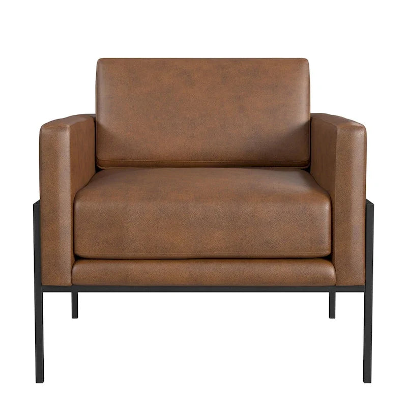 Sillón tapizado moderno HomePop con estructura de metal