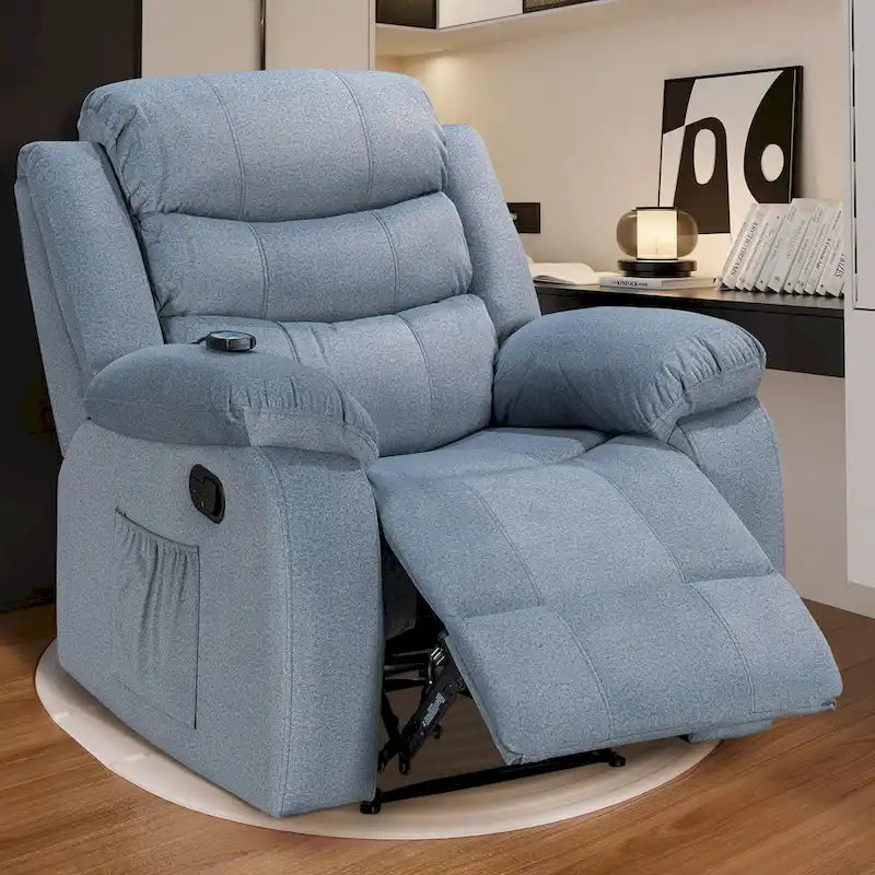 Sillón reclinable suave con función de masaje y calor