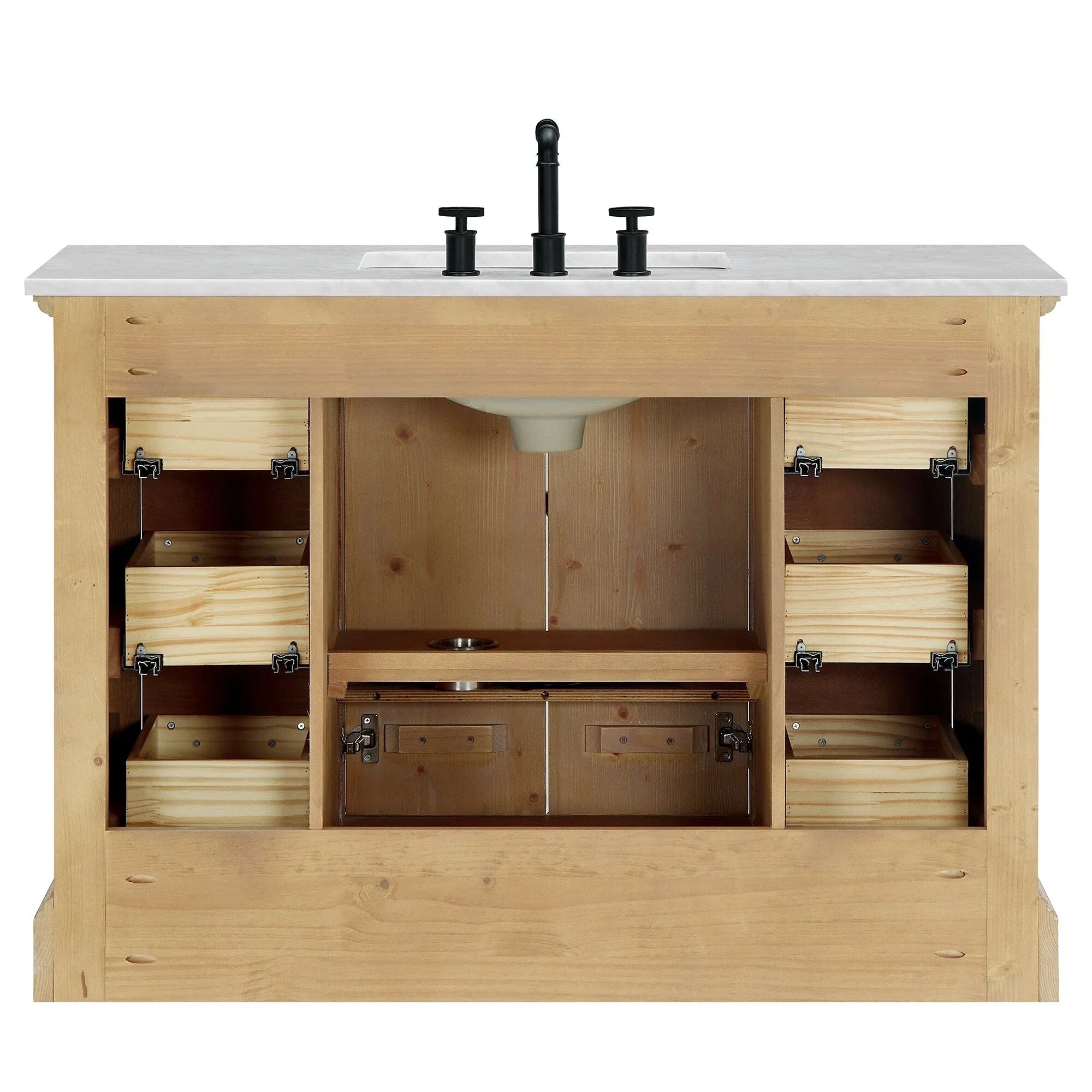 Mueble de baño Hervas con encimera de mármol natural sin espejo