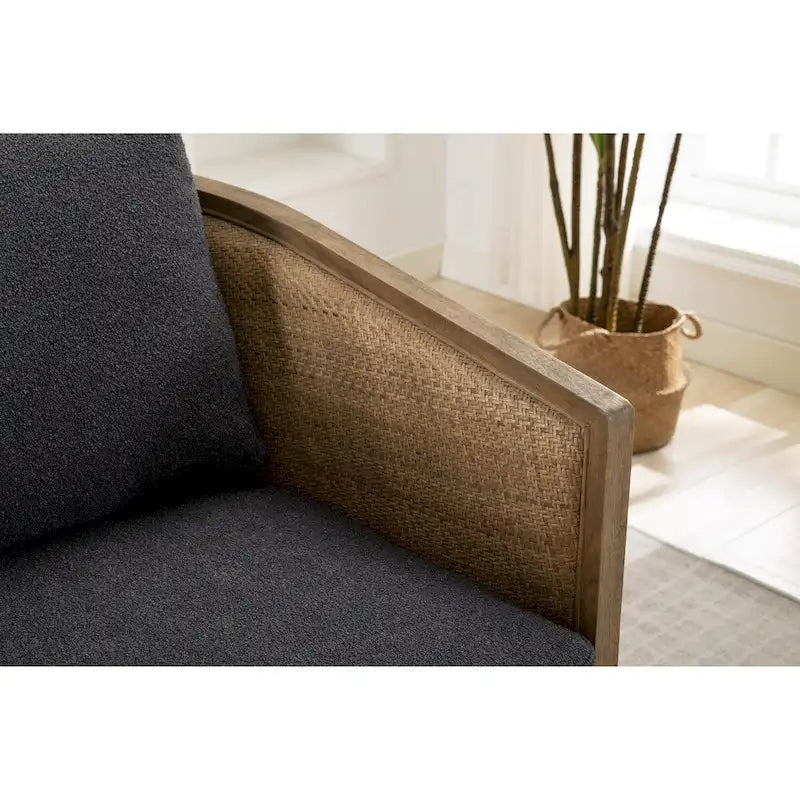 Sillón Giratorio de Barril, Cómodo Sillón Redondo Decorativo, Sillón Club Giratorio de Barril de 360 Grados, Sillón de Ocio con Estructura Tejida de Ratán