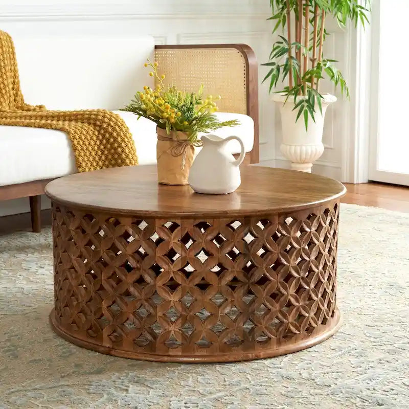 Mesa de centro redonda Antkea de SAFAVIEH - 35 L x 35 An x 16 Al - 35Anx35Fx16Al