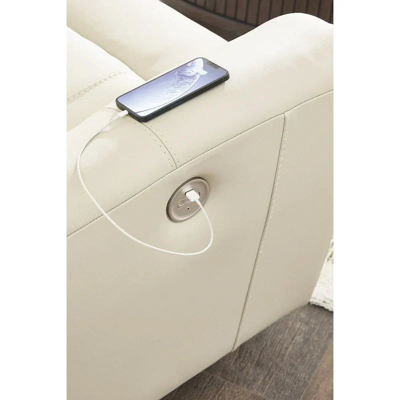 Sofá reclinable eléctrico Dahlmoore Beige Signature Design by Ashley con consola - 76 An. x 42 Prof. x 40 Al.
