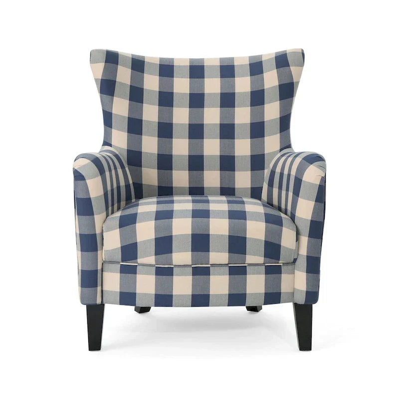 Sillón tapizado de respaldo alto Modern Retro de 30.25 pulgadas con patas de madera para sala de estar