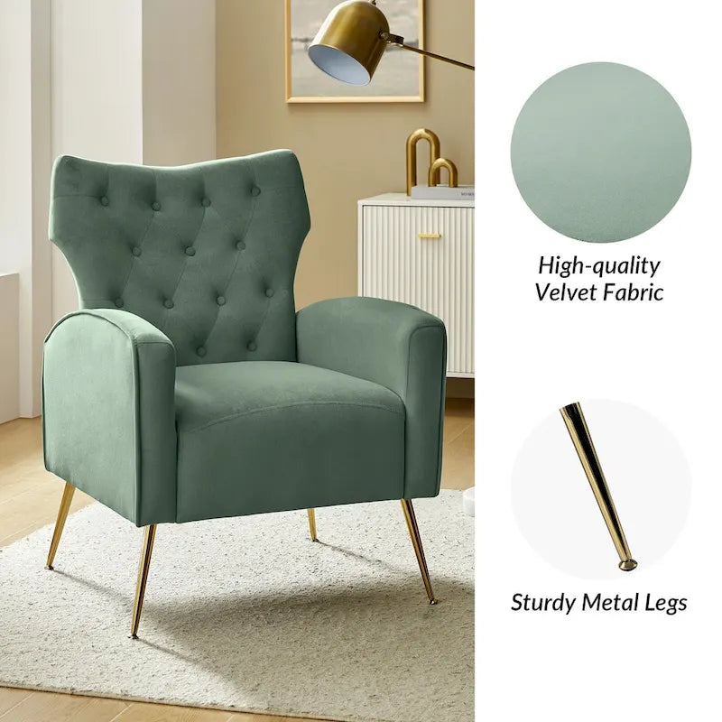 Sillón Abadiana Acolchado con Base Metálica