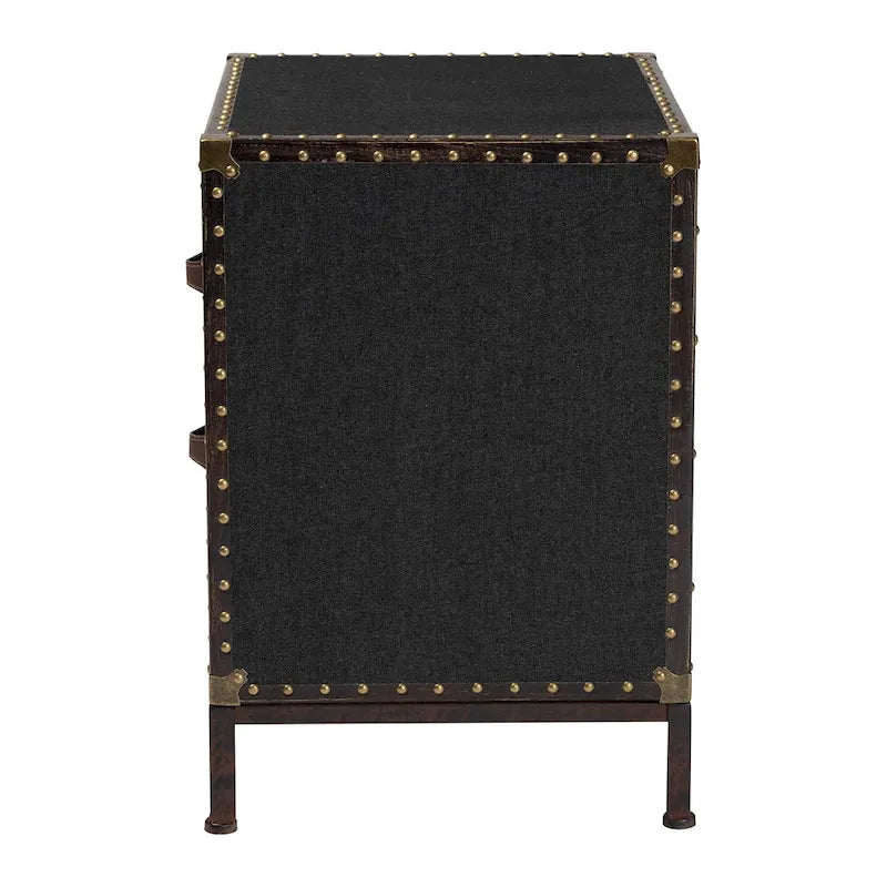 Baúl de mesa auxiliar de lona vintage Laura