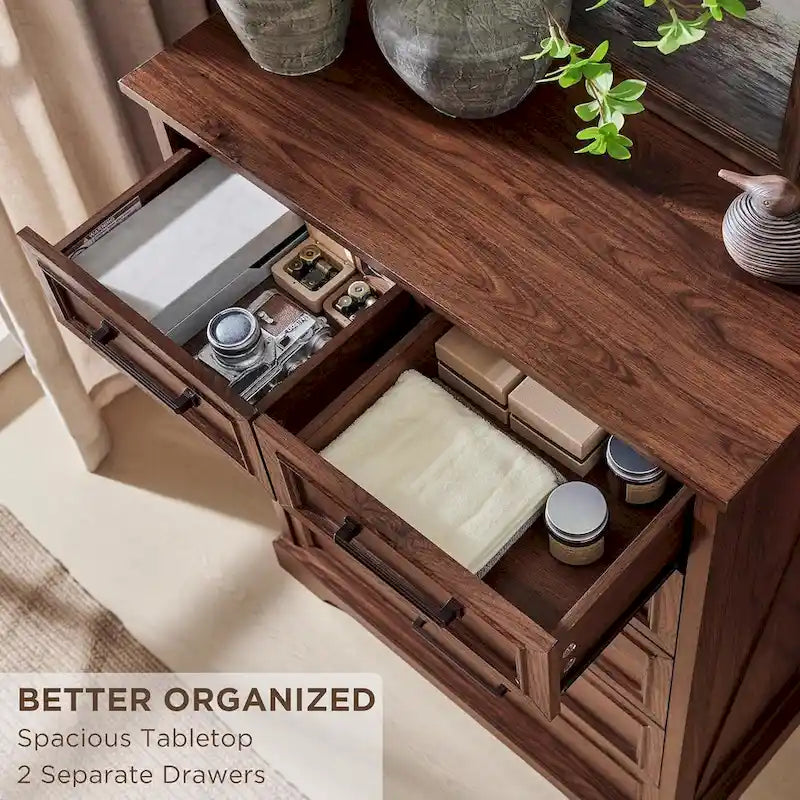 Cómodas de 6 cajones estilo rústico, de madera para dormitorio