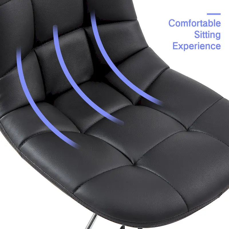 Silla de oficina en casa sin brazos Javlergo, silla de escritorio de computadora con ruedas y altura ajustable