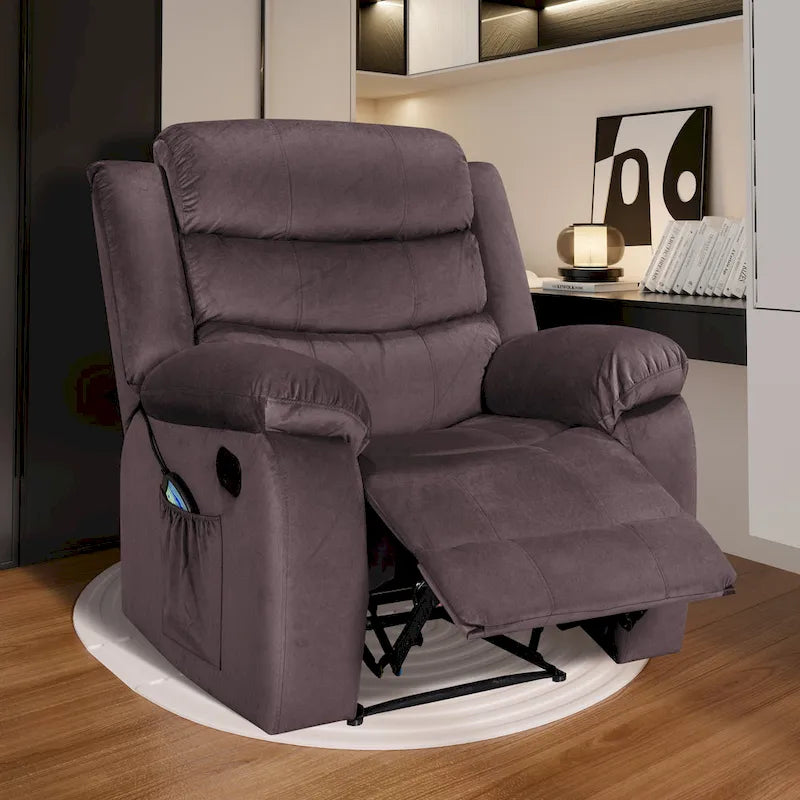 Sillón reclinable suave con función de masaje y calor