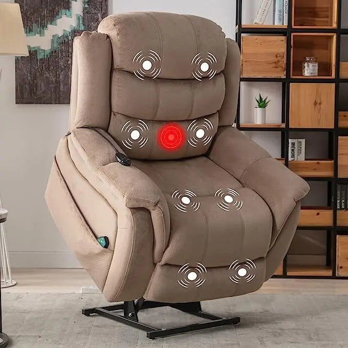 Sillón reclinable plano con función de elevación para personas mayores con masaje y calor