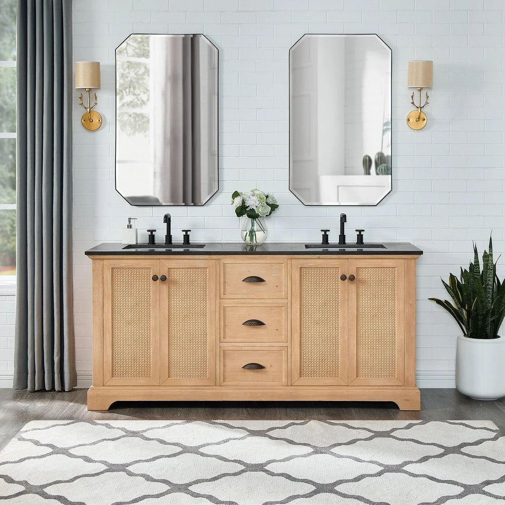 Mueble de baño Hervas con encimera de mármol natural sin espejo