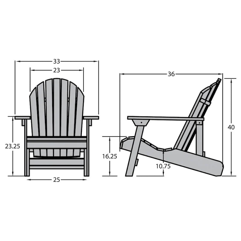 Silla Adirondack Plegable y Reclinable HIGHWOOD tamaño King