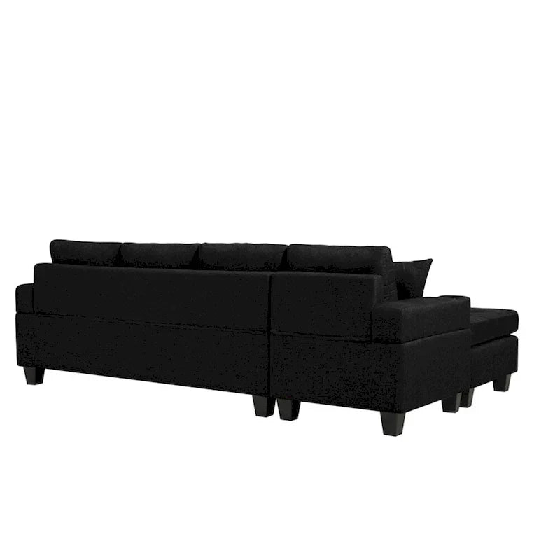 Sofá Seccional para Sala de Estar con Chaise Longue en Forma de L y portavasos