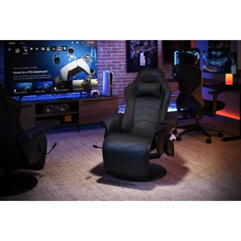 Sillón reclinable para videojuegos - Silla de juego reclinable con reposapiés