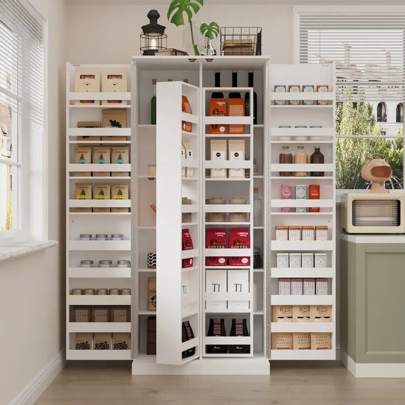 Organizador de cocina versátil: Armario compacto de 31.5" con almacenamiento inteligente