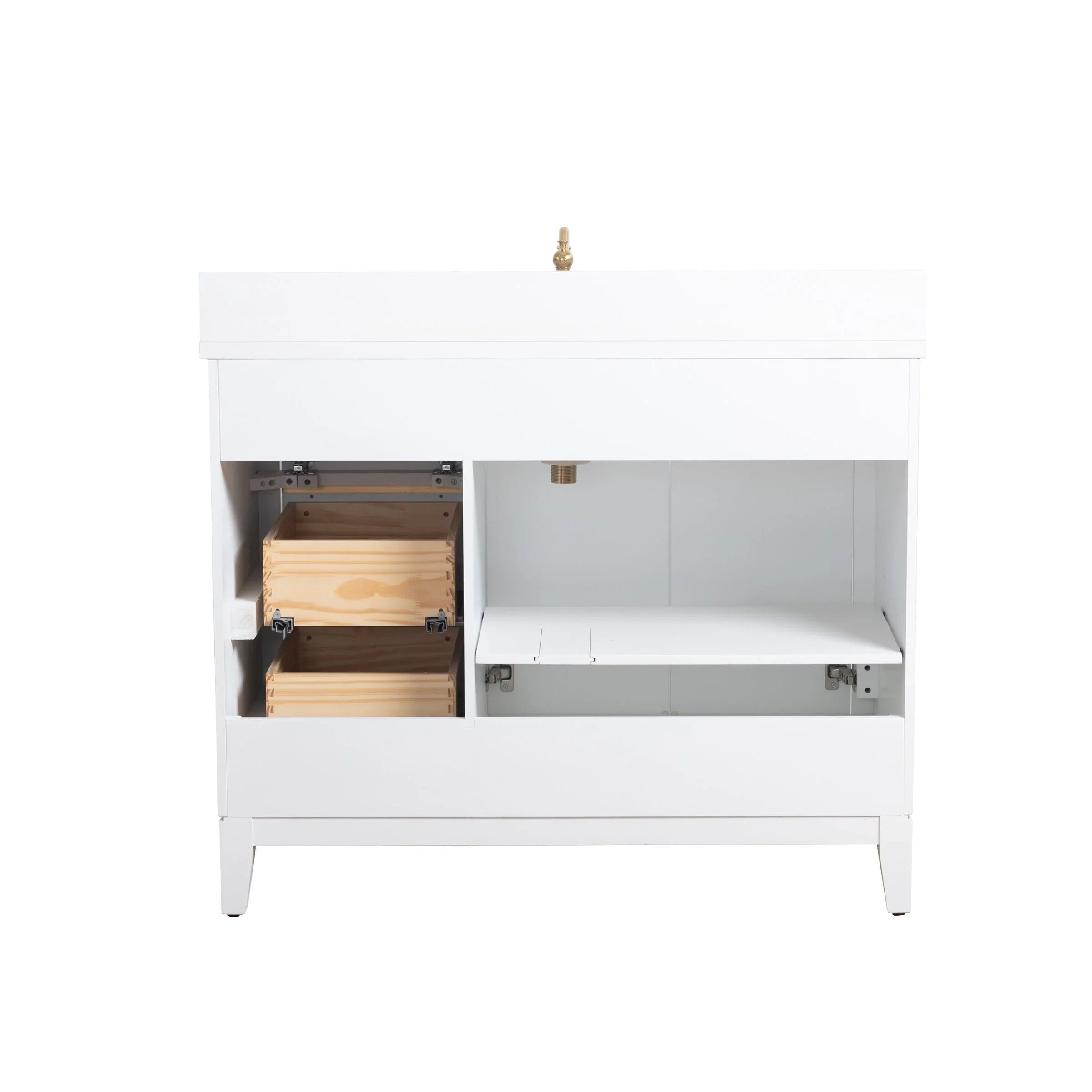 Mueble de baño Vanity Art con lavabo de cerámica y encimera de mármol de ingeniería