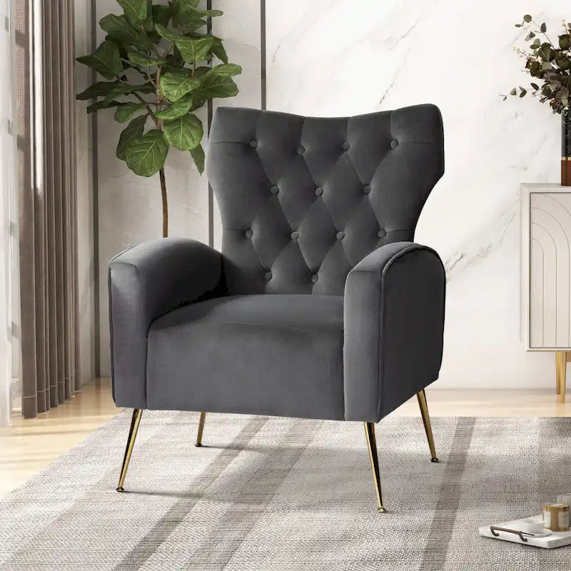 Sillón Abadiana Acolchado con Base Metálica