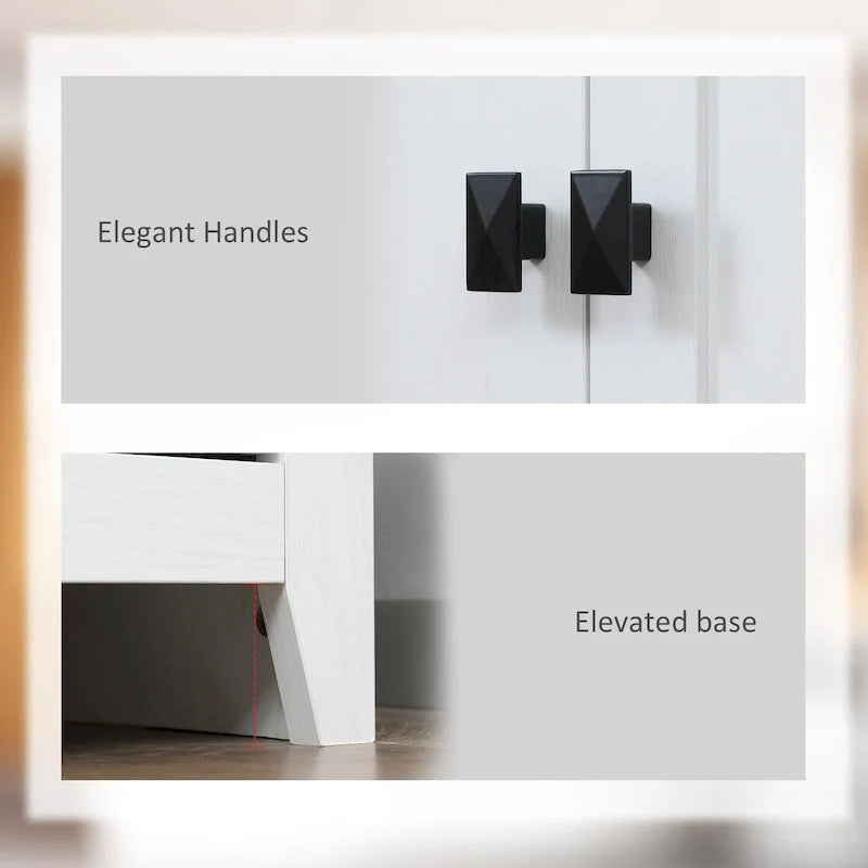 HOMCOM Armario de cocina independiente de 72 pulgadas con 4 puertas, organizador de almacenamiento con 4 niveles y estantes ajustables, blanco