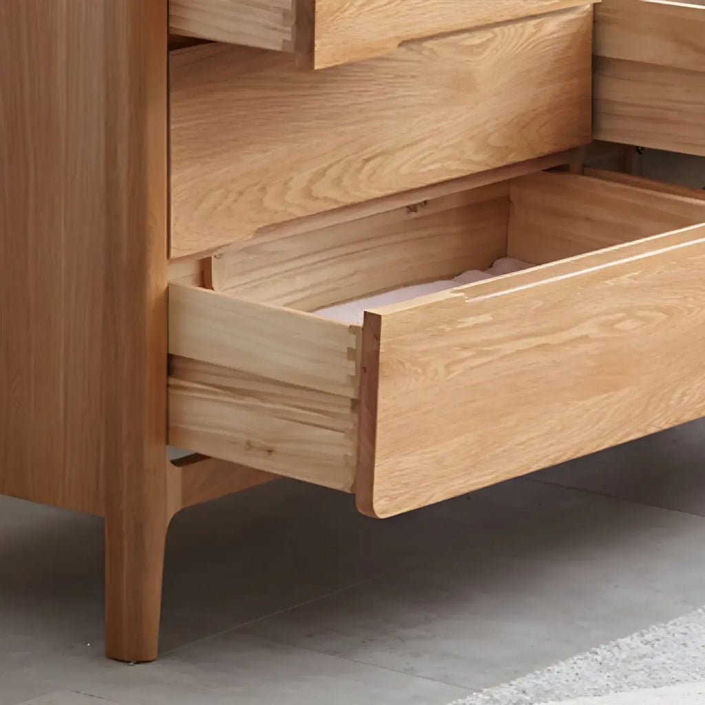Cómoda doble tradicional de madera de roble natural para dormitorio