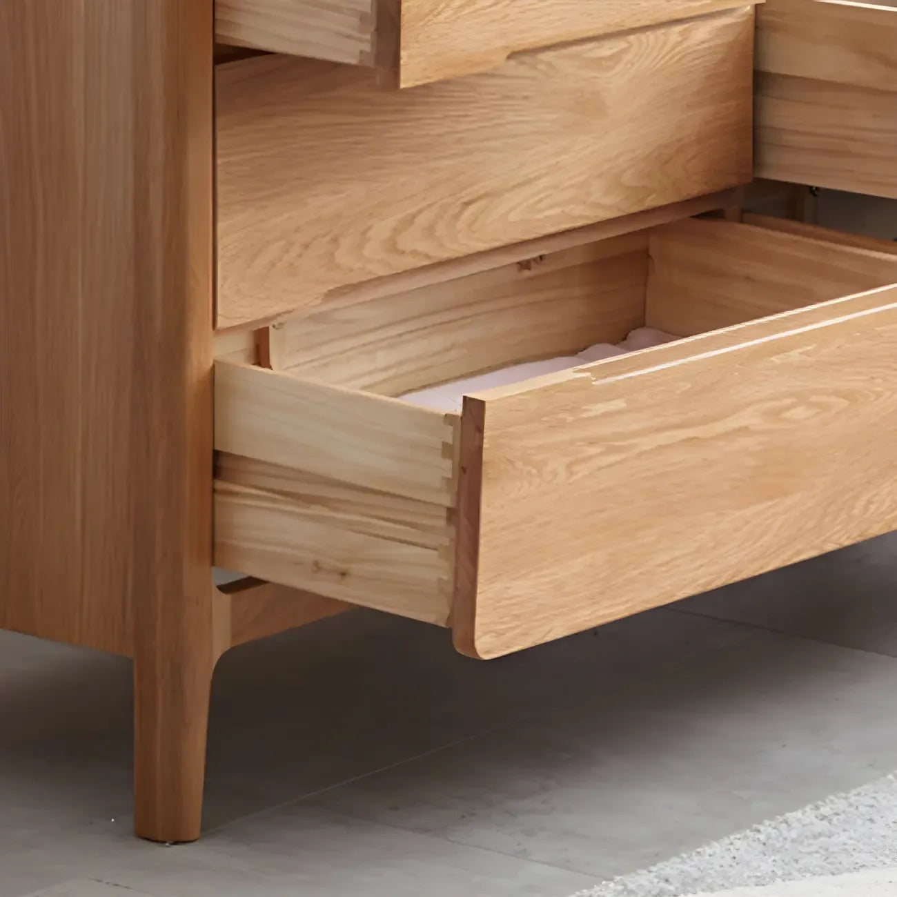 Cómoda doble tradicional de madera de roble natural para dormitorio