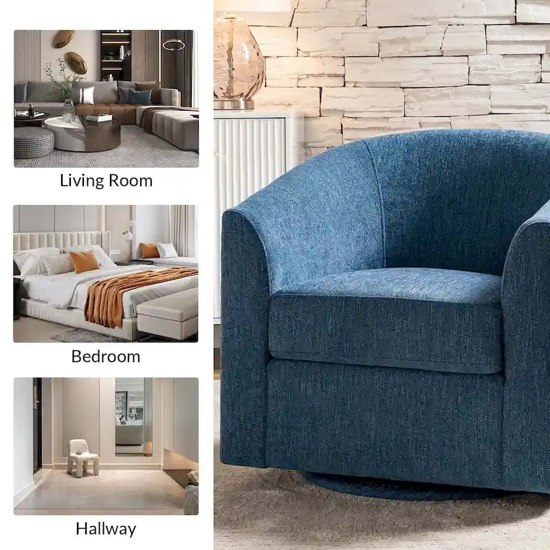 Sillón tapizado moderno Cuenca con base giratoria