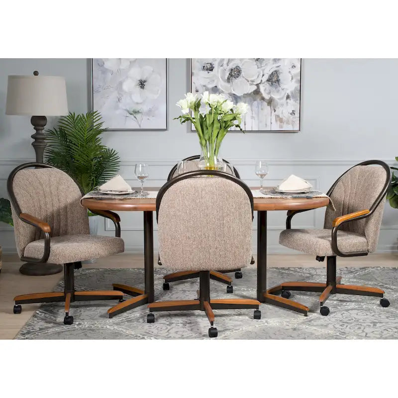 Silla de comedor giratoria e inclinable para comedores informales - 38 Al. x 22½ An. x 22 Pr. - 38 Al. x 24 An. x 22 Pr.