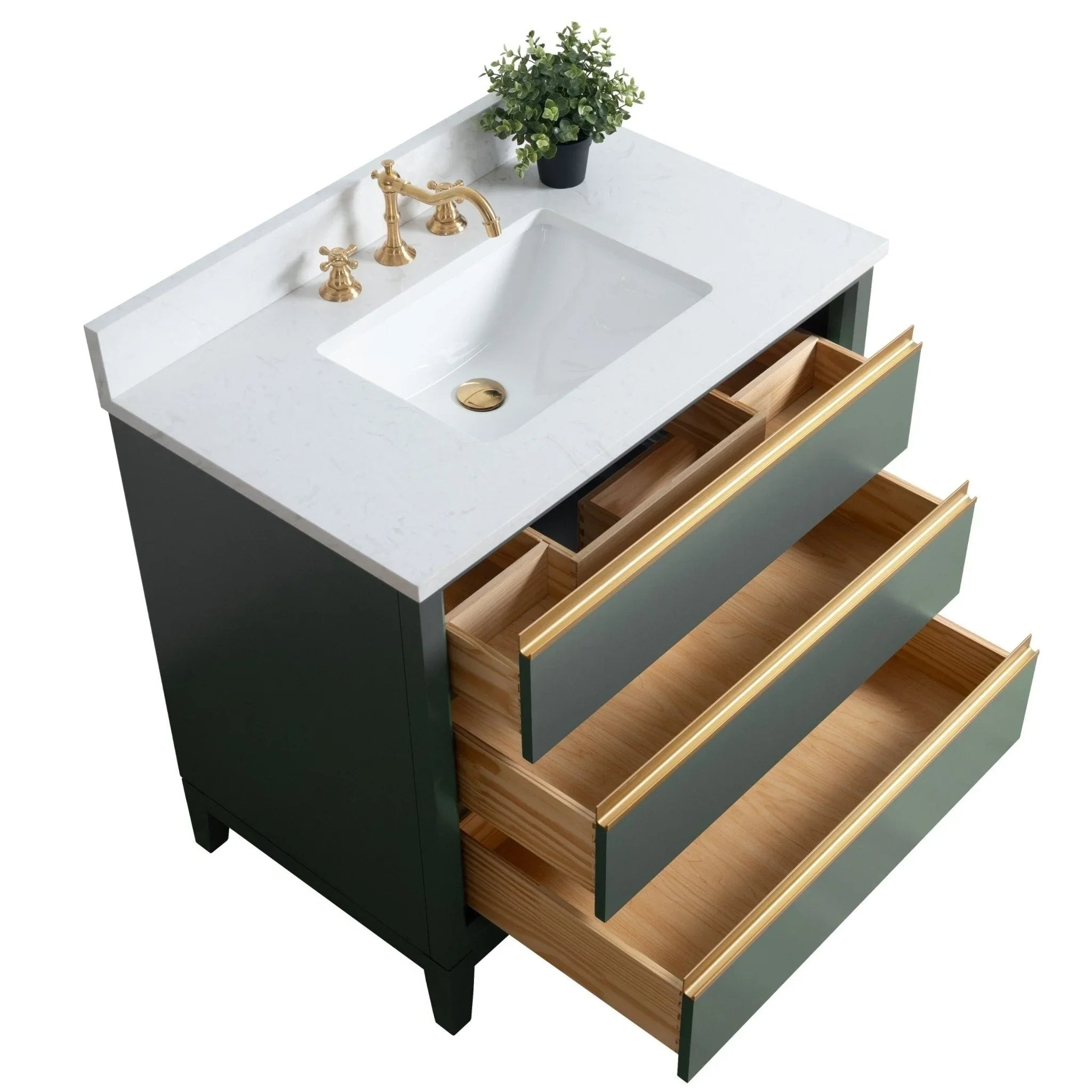 Mueble de baño Vanity Art con lavabo de cerámica y encimera de mármol de ingeniería