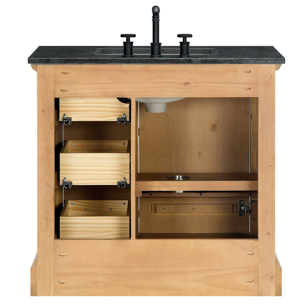 Mueble de baño Hervas con encimera de mármol natural sin espejo