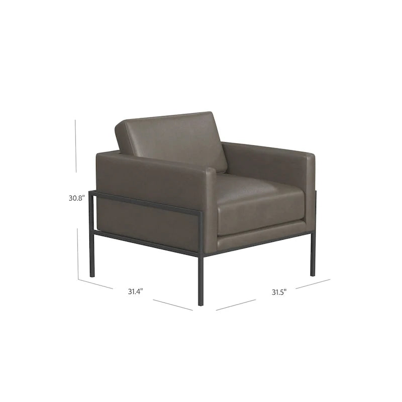 Sillón tapizado moderno HomePop con estructura de metal