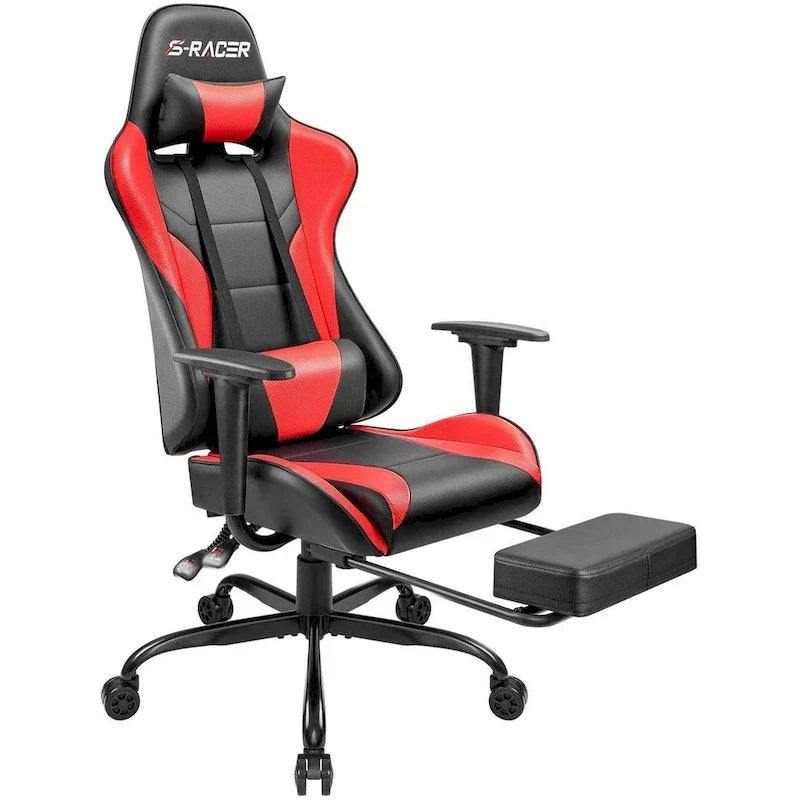 Silla Gamer con Reposapiés - Silla de Escritorio Ergonómica