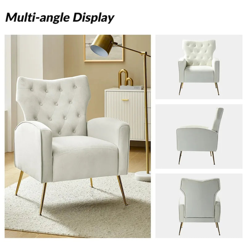 Sillón Abadiana Acolchado con Base Metálica