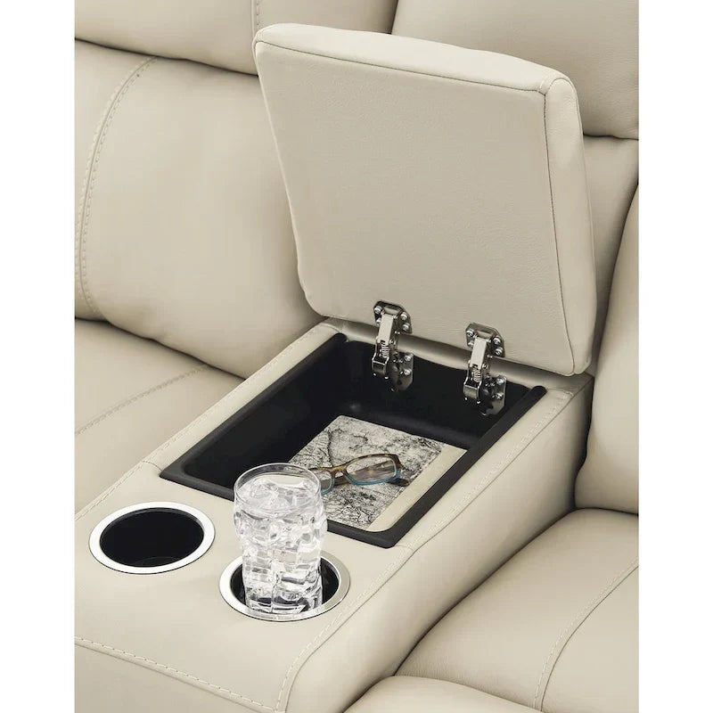 Sofá reclinable eléctrico Dahlmoore Beige Signature Design by Ashley con consola - 76 An. x 42 Prof. x 40 Al.