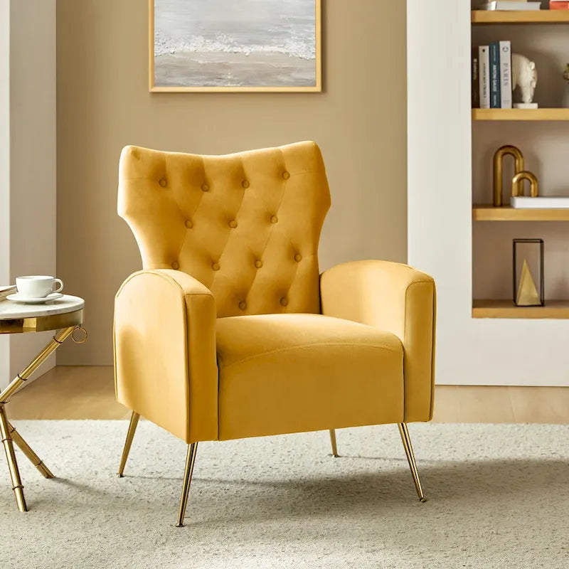 Sillón Abadiana Acolchado con Base Metálica