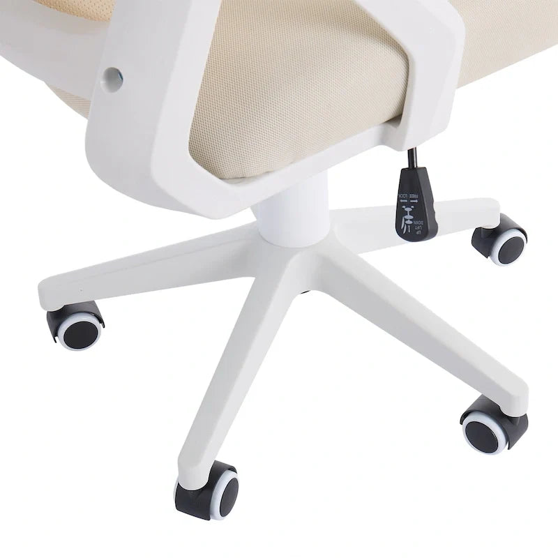 Silla de oficina Javlergo con respaldo medio giratorio y soporte lumbar, silla ergonómica de malla para ordenador con reposabrazos