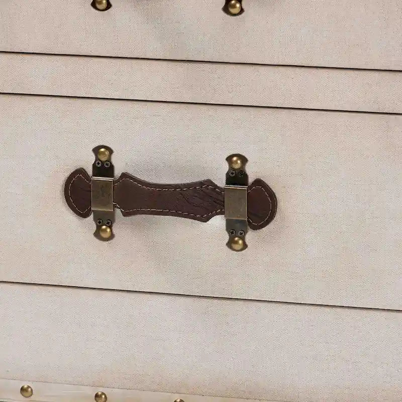 Baúl de mesa auxiliar de lona vintage Laura