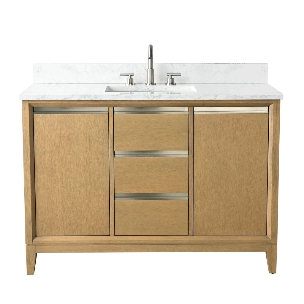 Mueble de baño Vanity Art con lavabo de cerámica y encimera de mármol de ingeniería