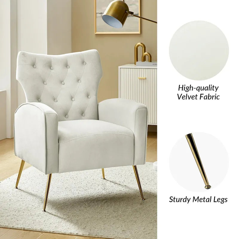 Sillón Abadiana Acolchado con Base Metálica