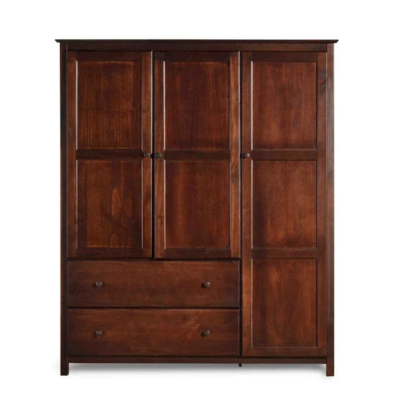 Armario de madera Shaker de 3 puertas Grain Wood Furniture - 60x72x22