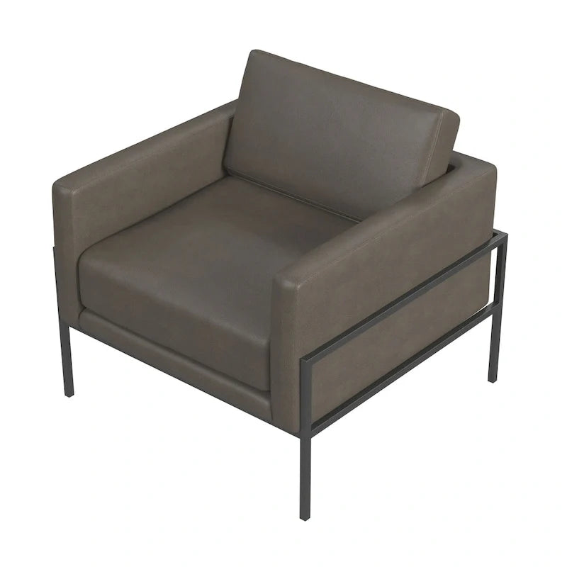 Sillón tapizado moderno HomePop con estructura de metal