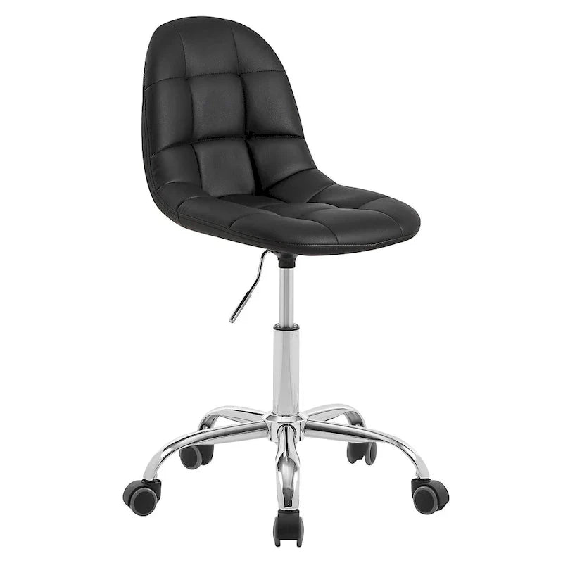 Silla de oficina en casa sin brazos Javlergo, silla de escritorio de computadora con ruedas y altura ajustable